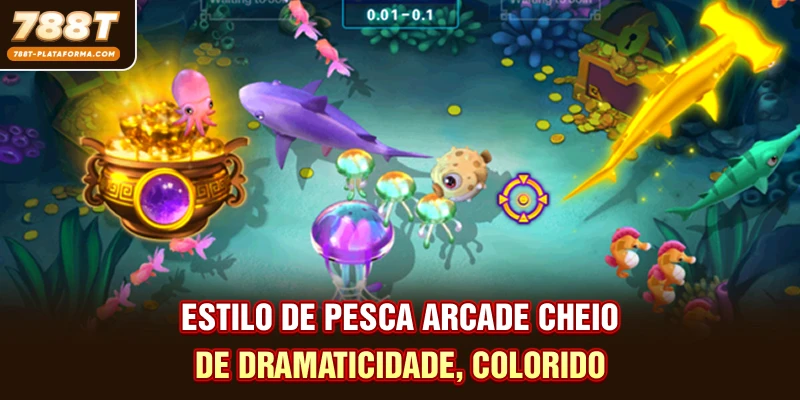 JDB Fishing 788T - Jogo de Pesca de Ação Intensa 1 Estilo de pesca arcade cheio de dramaticidade, colorido