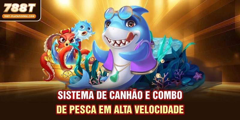 Sistema de canhão e combo de pesca em alta velocidade